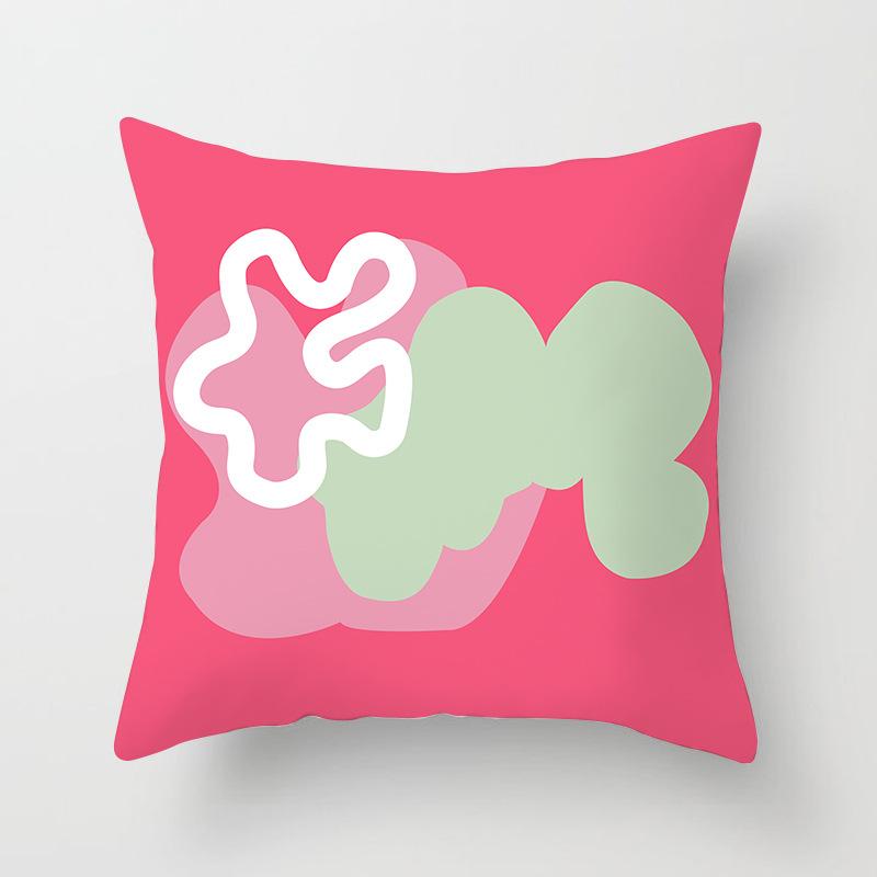 Nordic Ins Style Small Fresh Pillowcase Abstract Plant Flower Scenery Sunset Car Sofa Cushion Cushion Cover