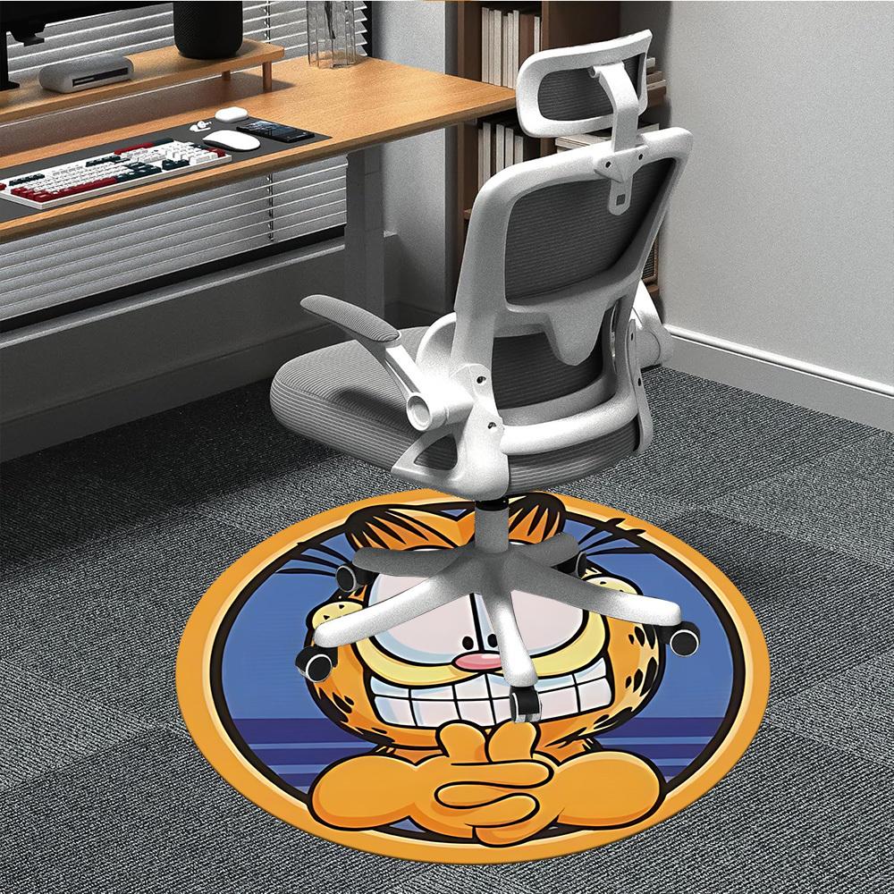 

1pc Garfield Cat Office Round Area Rug, Under Office Chairs Bedroom Living Room Home Decor a1022384 80cm by 80cm