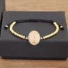 Nidin Classic New Design Oval Shape Virgin Mary Shiny Zircon Charm Chain Bracelets Adjustable 6 Colors Female Jewelry Gifts