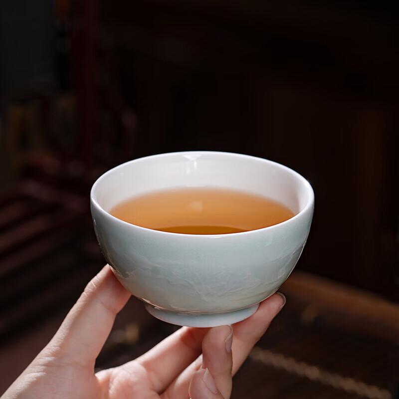 Jingdezhen Celadon Gold-Inlaid Ceramic Teacup