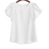 Summer Women Lotus Short Sleeve Blouse Tops Ladies Loose T Shirt Casual Top Tee