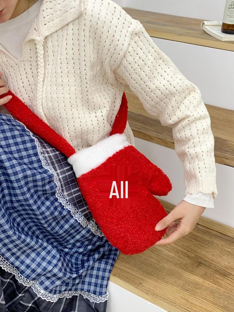 2025 Christmas Cute Plush Crossbody Bag – Versatile, Winter Niche Design