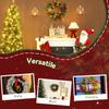 60 Cm Christmas Wreath with White LED Lights, Timer, Pine Cones, Berries and Holly, Green