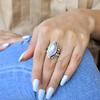 Natural Rainbow moonstone ring , Moonstone statement ring , Handmade sterling silver ring , one of a kind moonstone jewelry , Gift for her