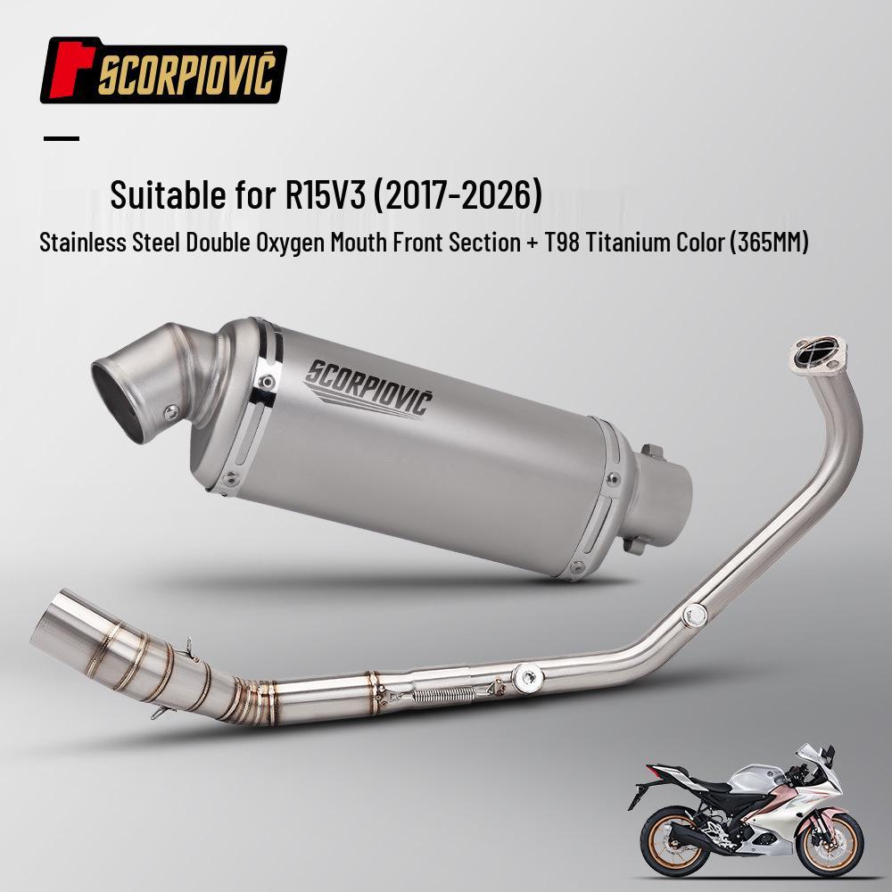 Motorcycle R15 V3 Full System Exhaust with Dual Oxygen Sensors and Muffler