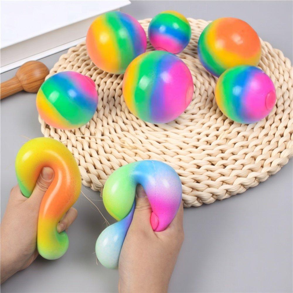 Měkká Kreativní Duha Barvy Mouka Zábava Míček na Uvolnění Stresu Pomalá Odrazová Mačkací Hračka pro Děti Dospělé Trénink Prstů Žertík Dárek