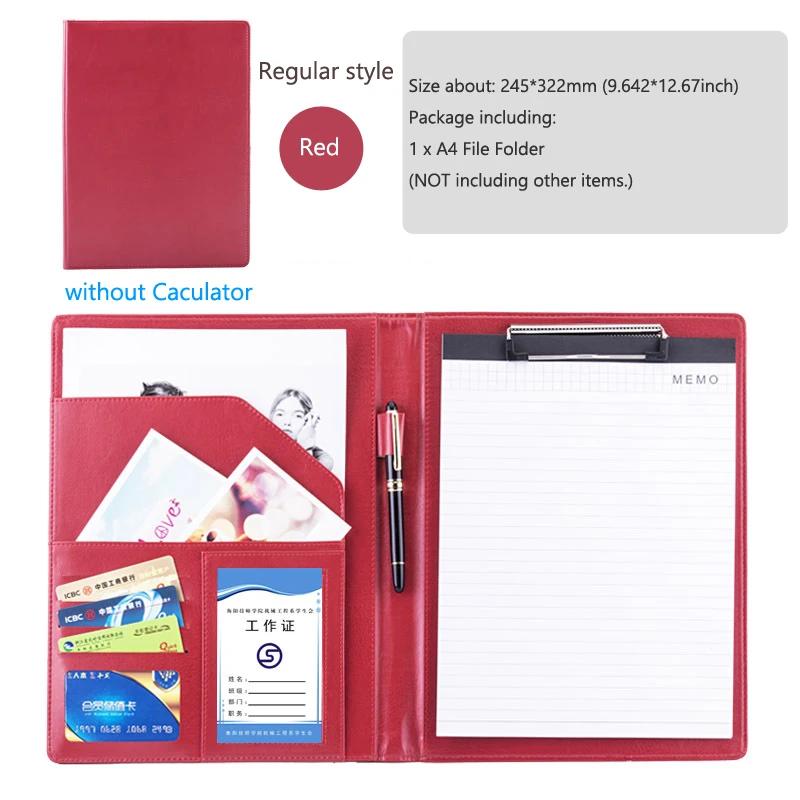 A4 Padfolio Man PU Padfolio File Folder Portfolio Business Document Holder Metal Clipboard Pad Document Organizer Holder Office