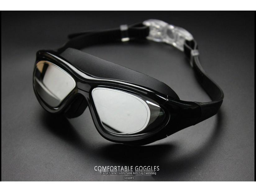Genuine Large Frame Anti-Fog Electroplated Swimming Goggles for Diving, Waterproof & Comfortable, Unisex