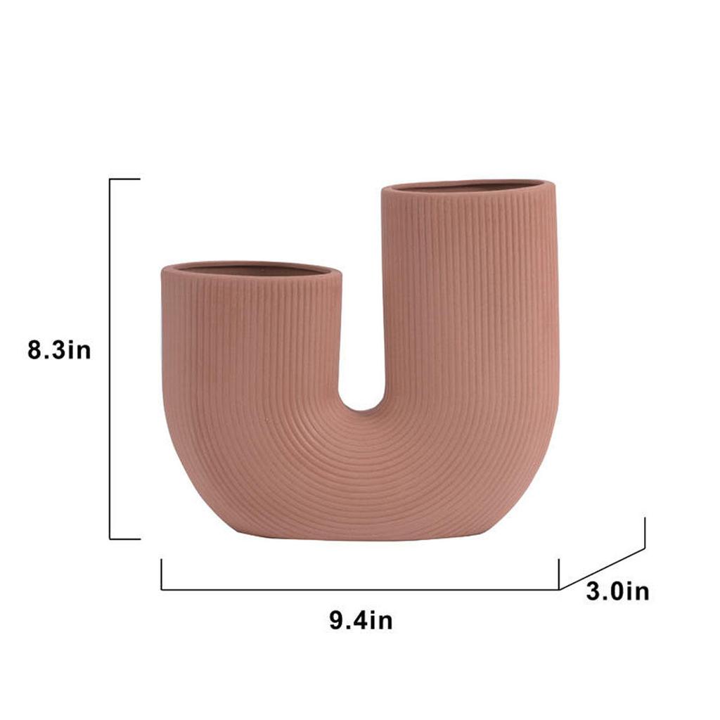 Hot Selling Creative U Shaped Gift Flower Vases Porcelain Decor Vase for Wedding