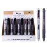 Deli Press-Type Multi-Color Ballpoint Pen, 0.7mm, Click-Action, Oil-Based for Students