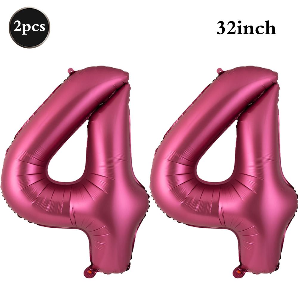 Giant 32 Inch Number Balloon Set Metallic Rose Red Foil Helium Balloon Kit DIY Happy Birthday Party Decor Kids Adult Anniversary