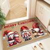 Christmas Carpet Cartoon Dwarf Door Mat Red Santa Claus Floor Mat Holiday Decoration Indoor and Outdoor Foot Mat Absorbent Mat
