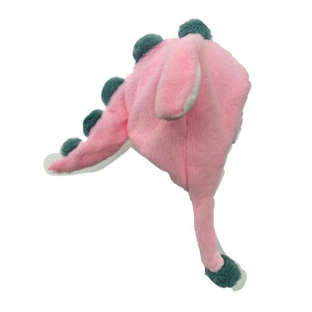 Winter Cartoon Dinosaur Doll Plush Hat, A Cute Hat With Ears That Move When Squeezed