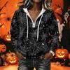Women's Halloween Print Long Sleeve Hoodie Pullover Sweatshirt