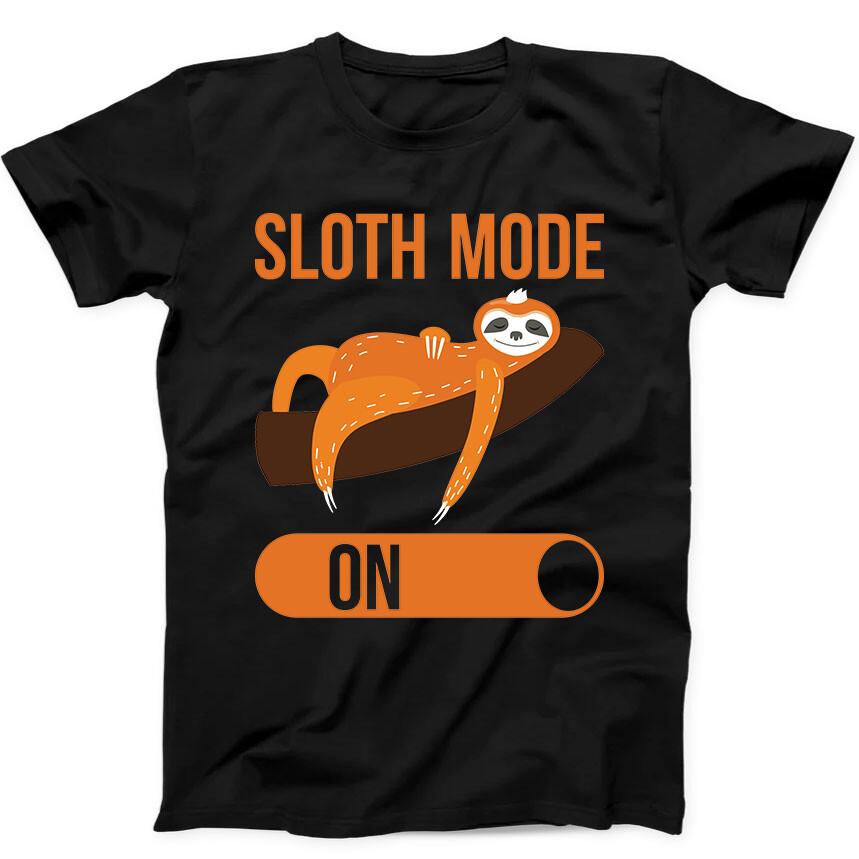 

Sloth Mode On Lazy Animal Best Seller Funny Gift Tee Black T Shirt 145 4XL