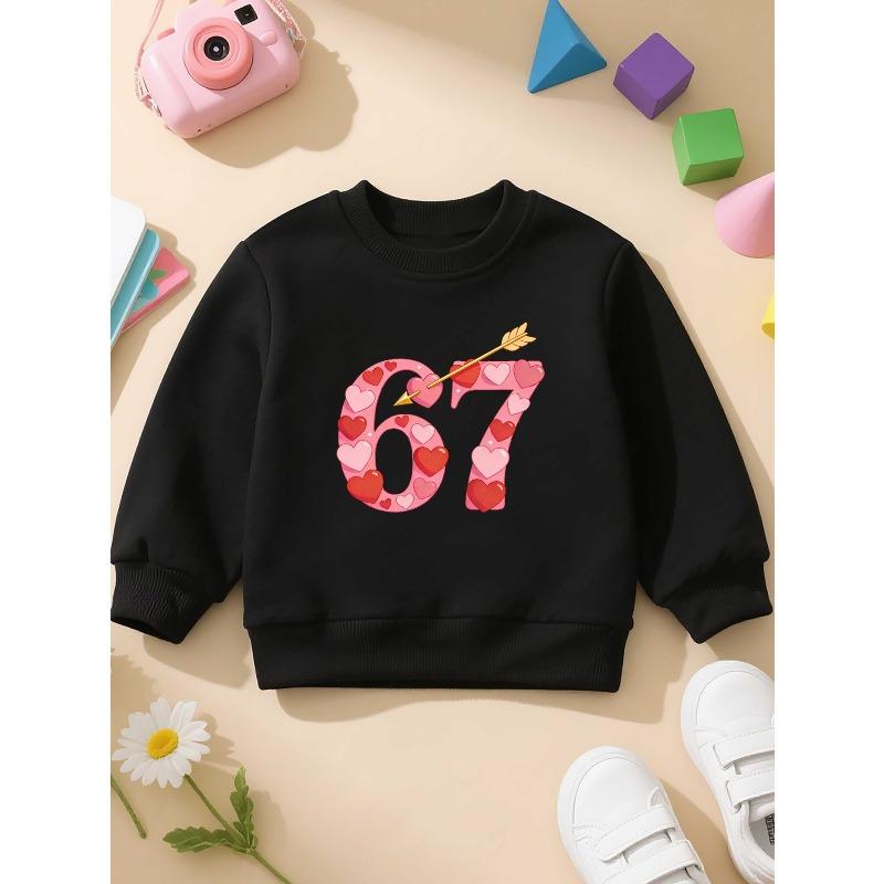 European sizes A Stylish Crewneck Sweatshirt for Kids, Made from Casual with Long Sleeves And a Slightly Stretchy Material