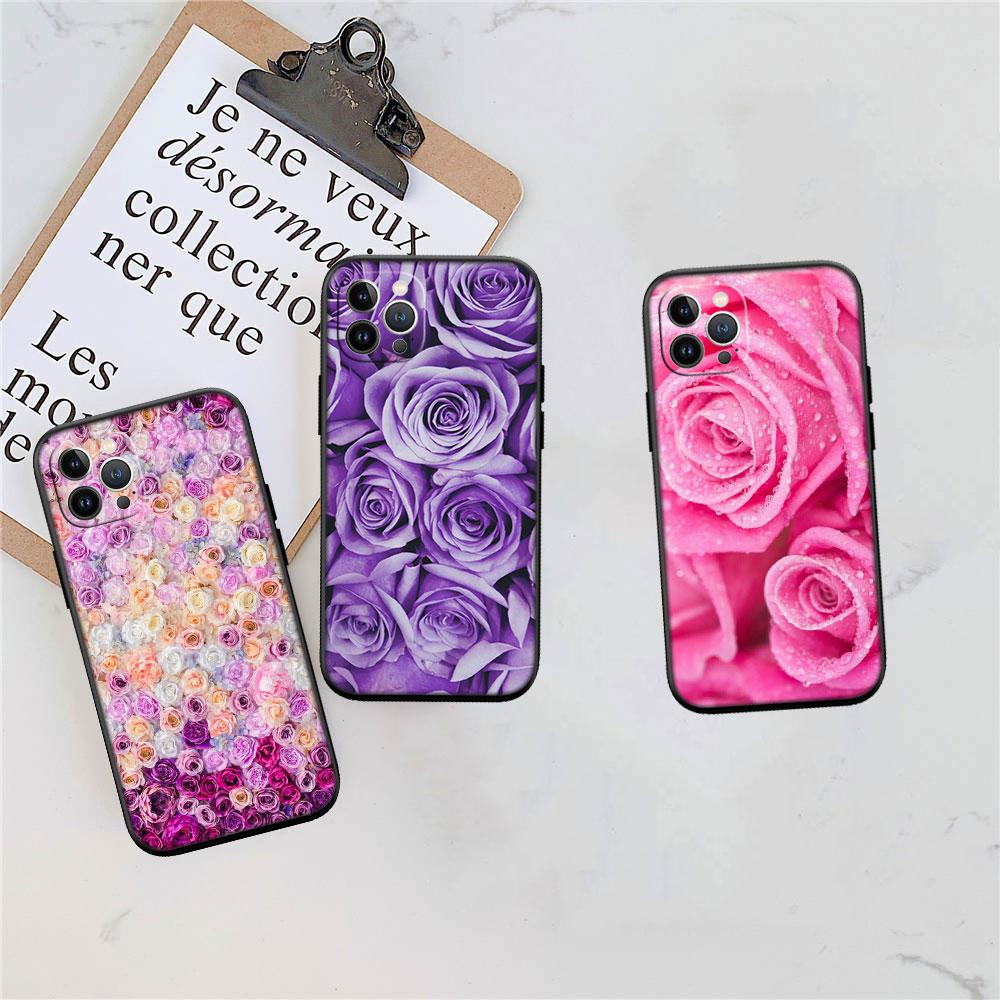 CJ17 Beautiful Roses Flower Soft Shell Phone Case for Redmi Note 13 14 Pro+ Plus A3 A3X 13X 13C 13R 14S 14C 14R