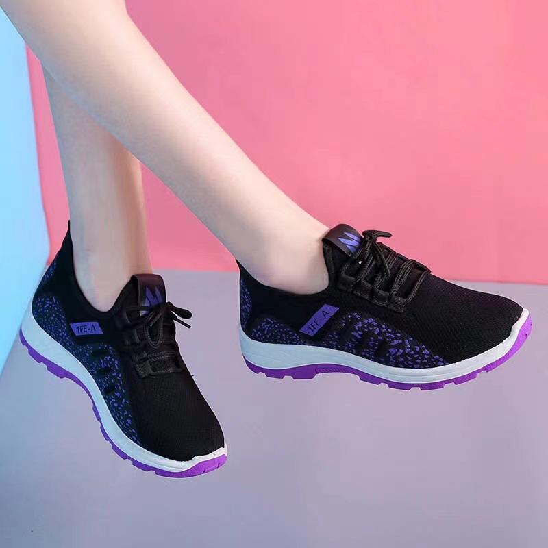 Shoe Factory New Women's Shoes Fly-woven Mesh Casual Sports Shoes Comfortable and Breathable Student Shoes Cloth Shoes