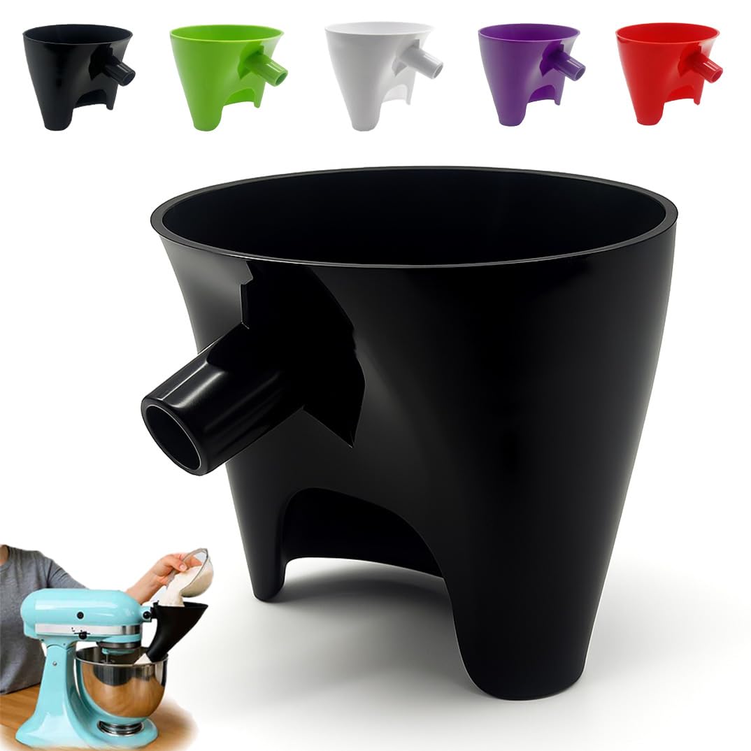 Воронка для муки для миксера Kitchen Aid, насадка для легкого насыпания без просыпания, аксессуар против разбрызгивания, подходит для миксеров с откидной головкой 4,5–5 кварт (KSM150), Безопасный инструмент для выпечки
