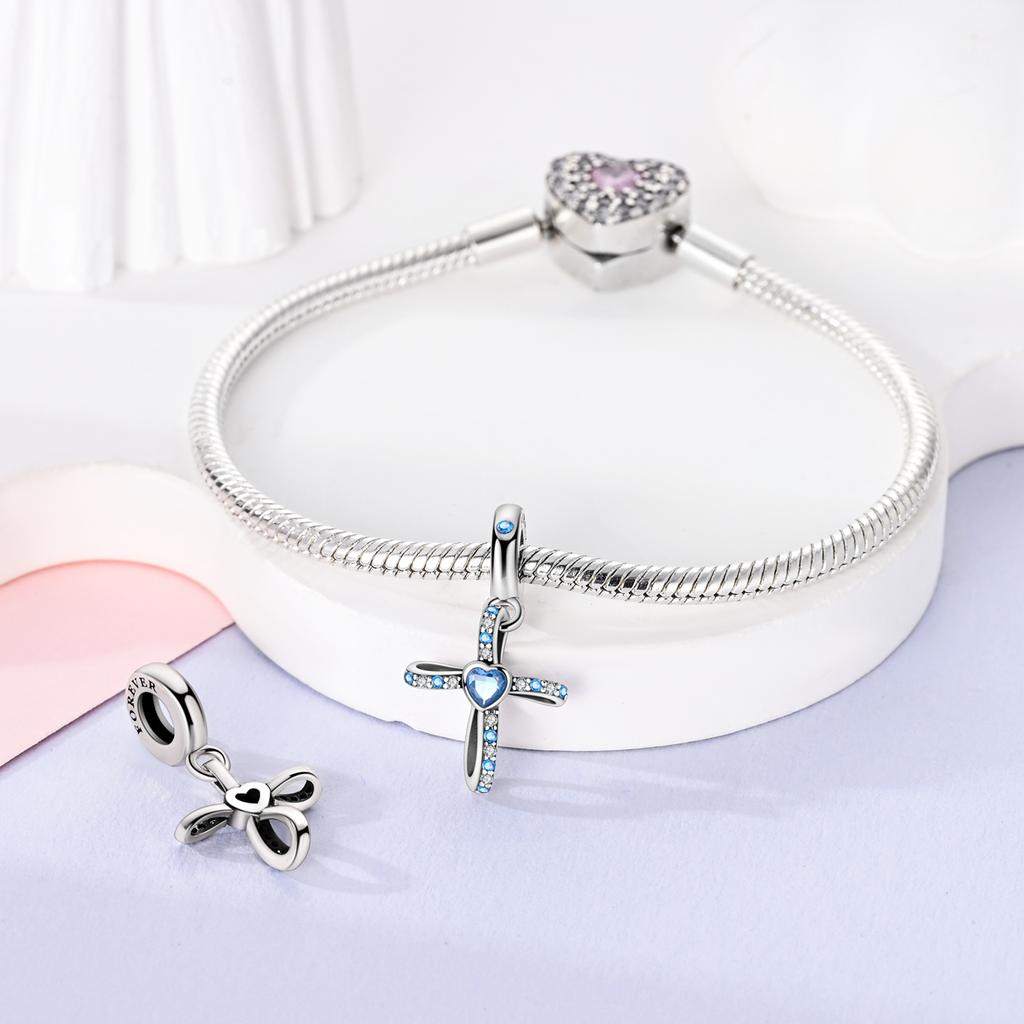 Charms Copper For Woman Balloon Turtle Heart Cross Pendant Fit Original Pan Bracelet Making Fashion Jewelry