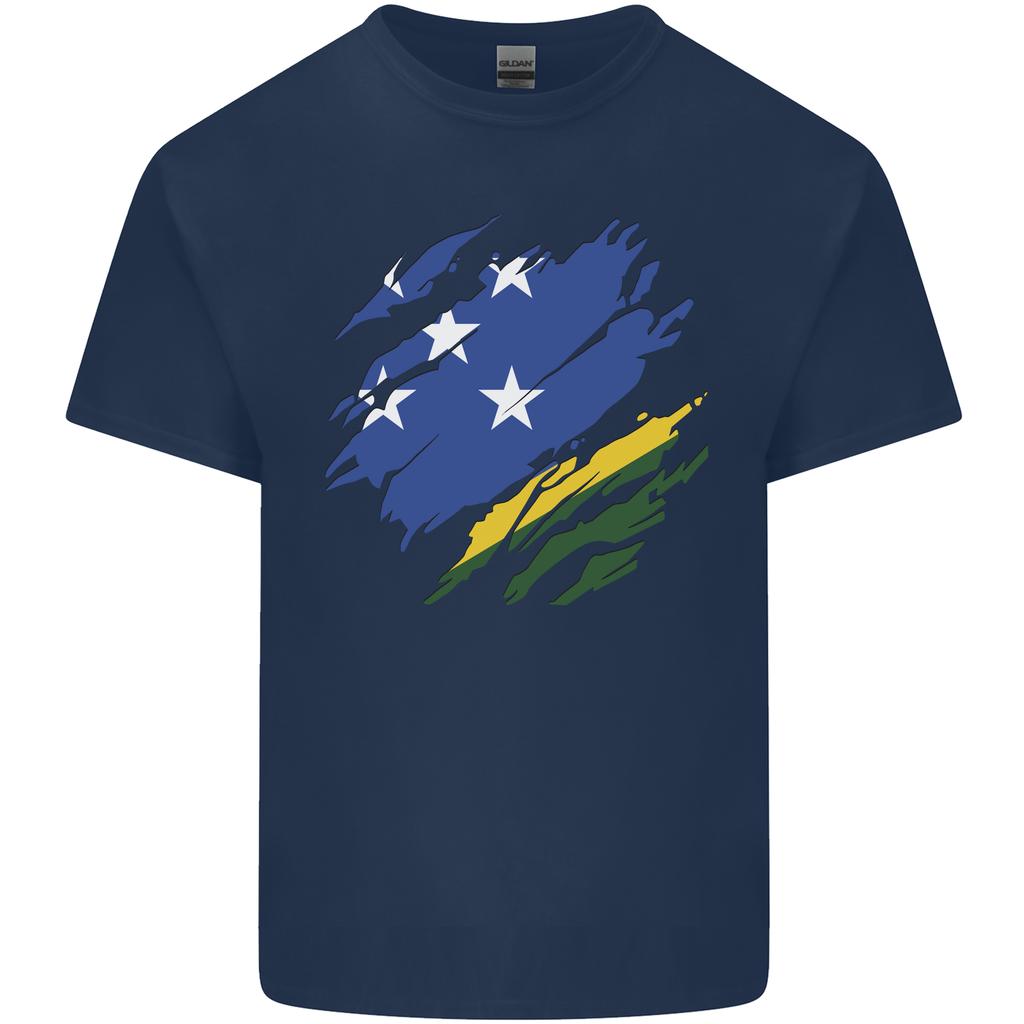 Torn Solomon Islands Flag Day Football Unisexs Light Cotton TShirt