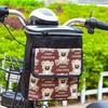 Bike Handlebar Bag Waterproof Large Capacity Cartoon Pattern Zipper Closure Double Layer Bike Front Bag Electric Bicycle Handlebar Frame Bag