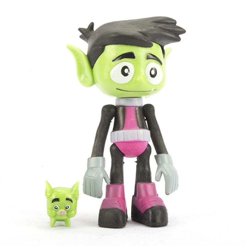 6pcs/Lot 3-12cm Teening Titans PVC Model Toys Teening GO Action Figure Toys Robin Raven Beast Cyborg Toy for Kids Birthday Gifts