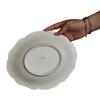 9" Handmade Chinese Beige Ceramic Petal Dinner Plate