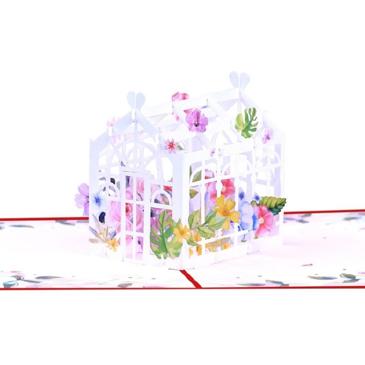 Stylish 3D Popup Paper Card Bright 3D Flower House Popup Card Elegant Moving Gift for Friend and Family