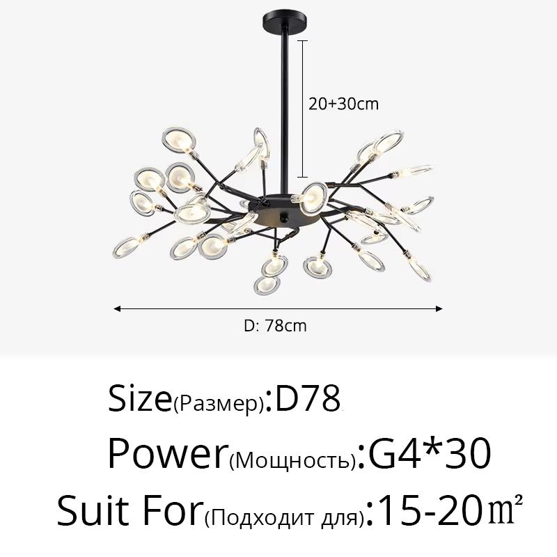 Nordic G4 Led Chandelier Lighting Modern Branch Pendant Light Living Room Gold / Black Art Decor Indoor Lighting(bulb NOT Included)