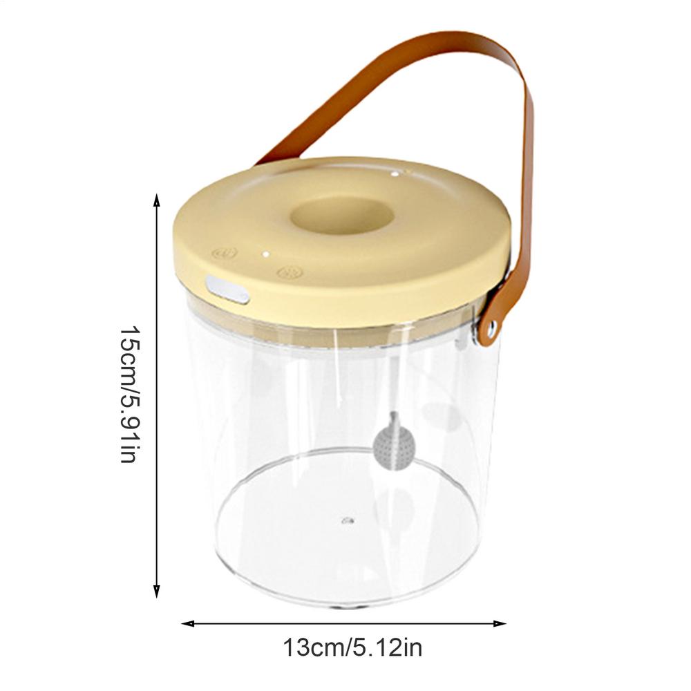 Portable Fish Tank with Light Quiet Oxygen Circulation Clear Bowl 2000mAh Mini Aquarium for Reptile Bait Fishing Kids Indoor