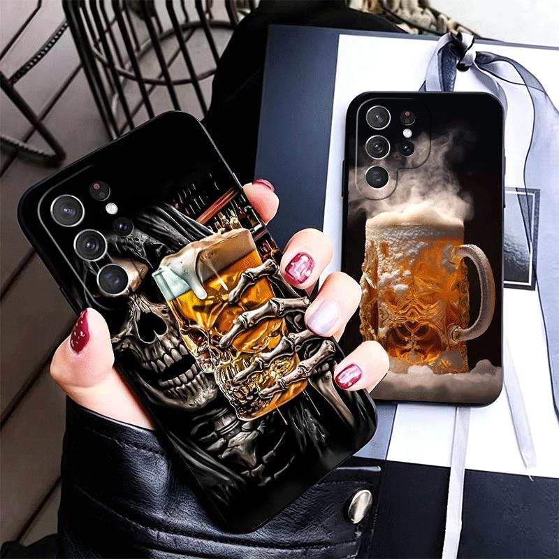 Funny Beer Bubble Summer Soft Phone Case for Samsung Galaxy S26 S25 Edge S24 Ultra S23 Plus S22 S21 FE S20 Black Cover Back Shel