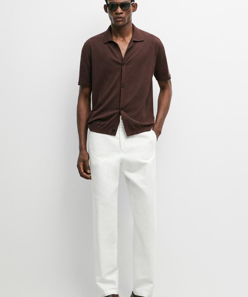 Masimodutti Linen Cotton Straight Fit Pants