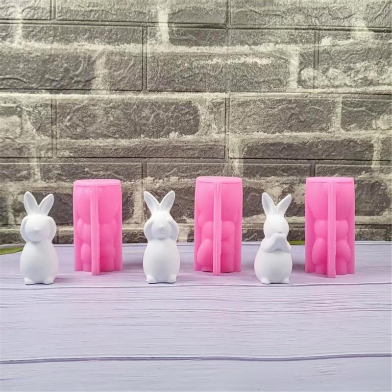 3 Pcs Silicone Moulds Animal Molds Ornament Easters Rabbits Epoxy Resin Molds Plasters Molds Castings Molds Soap Molds