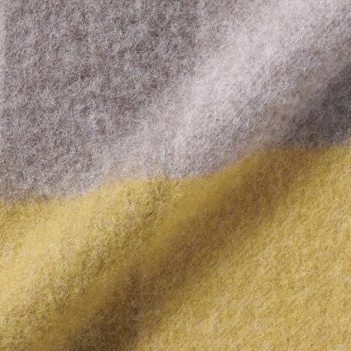MUJI Fluffy Wool Large Stole (Check) Unisex Adult DDD40A5A Mocha Brown Check 60 X 200cm