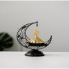 Moon-Shaped Metal Incense Burner Handheld Home Living Room Desktop Decor Ornament Stylish Aromatherapy Burner
