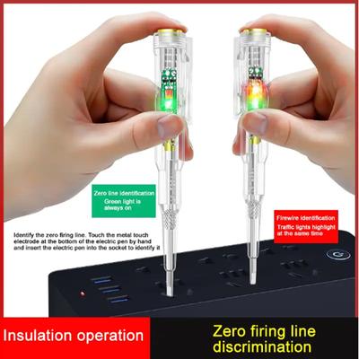 Test Pen Color Double Light Sensor Beep Alarm Electrician Test Broken Zero Fire Wire Detection Pen High Bright Electrician Pen