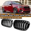 Grade de carro preta brilhante, grade frontal de rim, 2 linhas, ripas duplas para BMW X5 F15 X6 F16 X5M F85 X6M F86 2014-2018, acessórios para carro