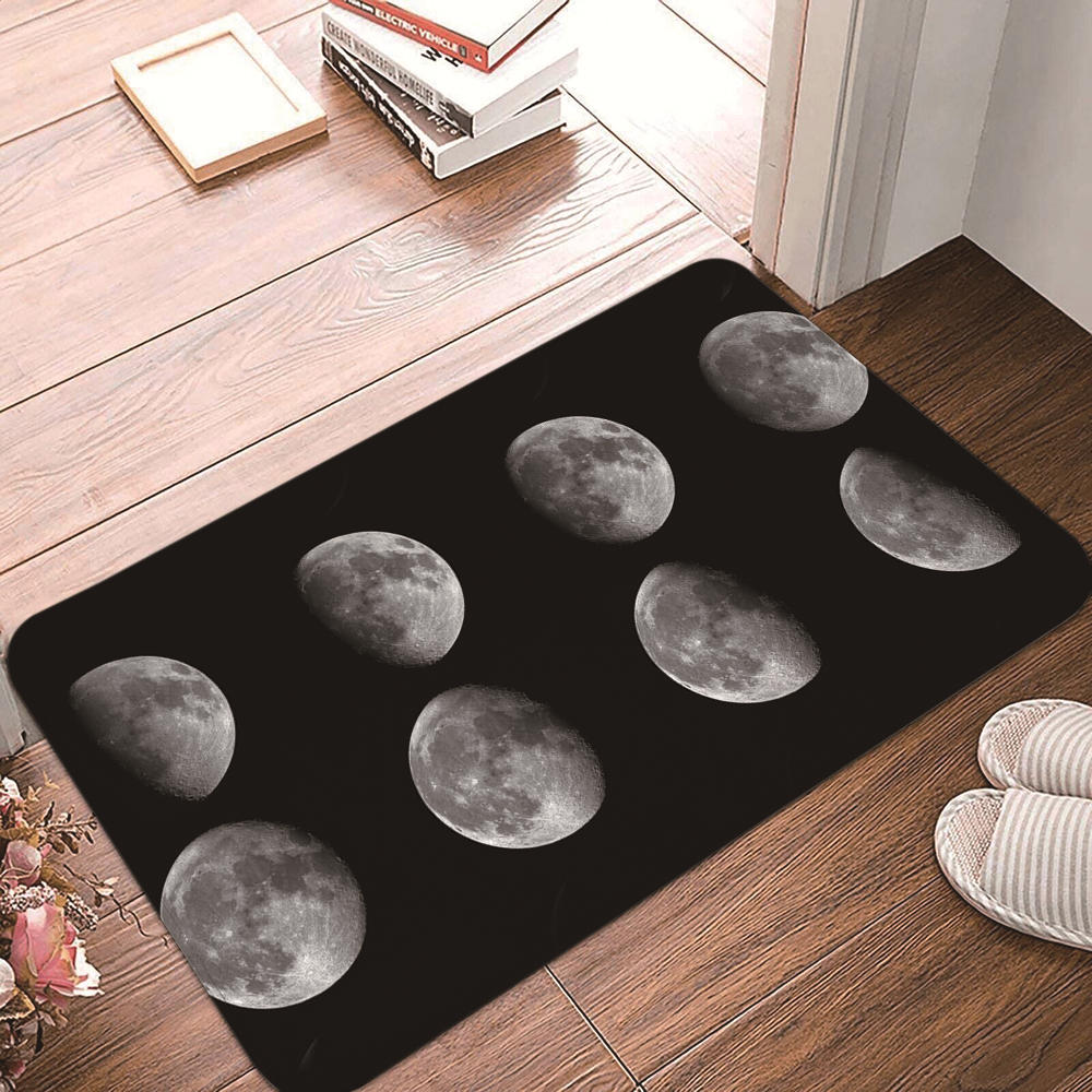 Non-slip Rug Washable Lunar Eclipse Printed Entrance Door Mat Simple Living Room Bedroom Kitchen Rug