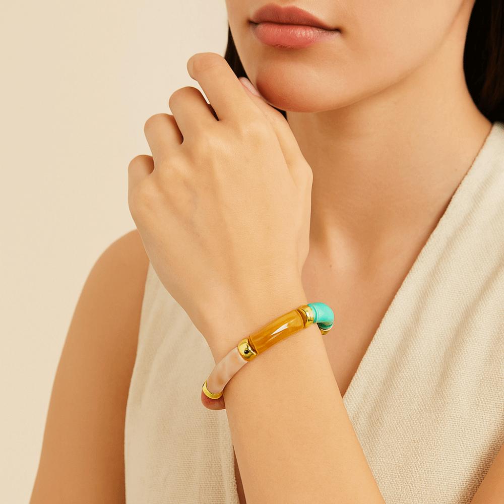 Acrylic Bohemia Style Bracelets Multi Color Women Bangle Vintage Beads Bracelets  Women