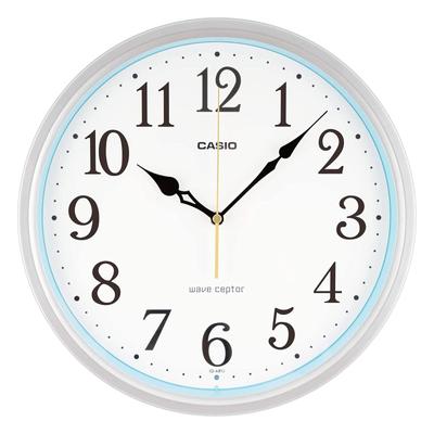 Wall Clock Radio Clock Silver Analog Standard Night Second Hand Stop IQ-481J-8JF