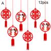 Fashion Ornaments Festival 12Pcs Chinese 3D Out Letter Hollow Cloth Xi Pendant Hanging Wedding Decoration