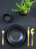 DESSERT PLATE, BREAKFAST, DINNER, 20 cm, FLAT, BLACK CERAMIC