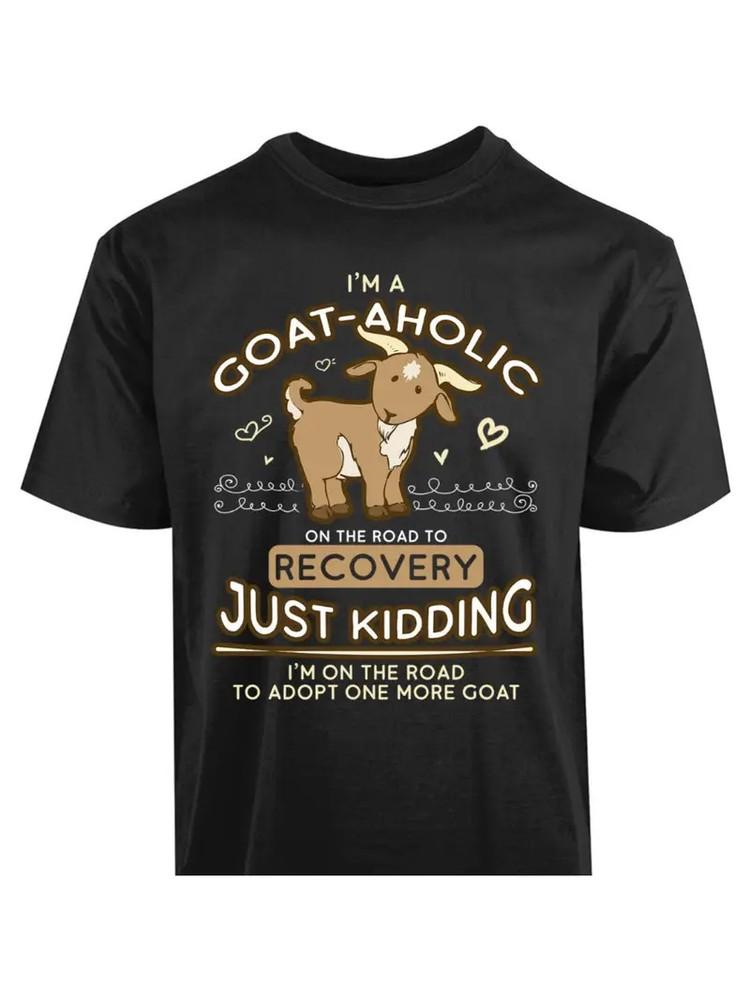 Goat-Aholic Recovery TeeMen039;s Cotton Casual T-Shirt with Funny Print Perfect Unisex T-Shirt M