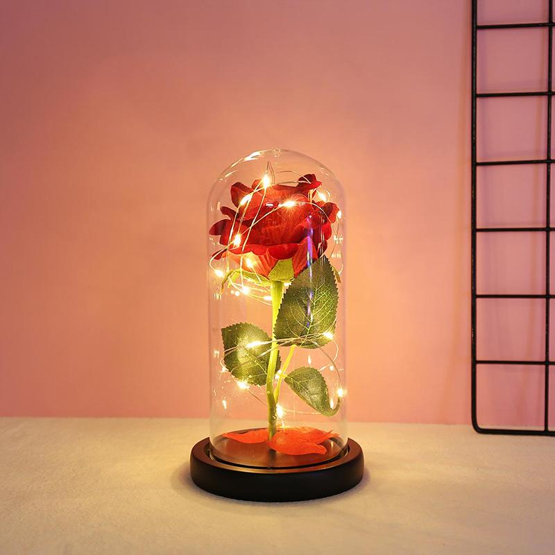 Romantic LED Flower Night Motion Lamp Valentine's Rose Light Wedding Day Gift