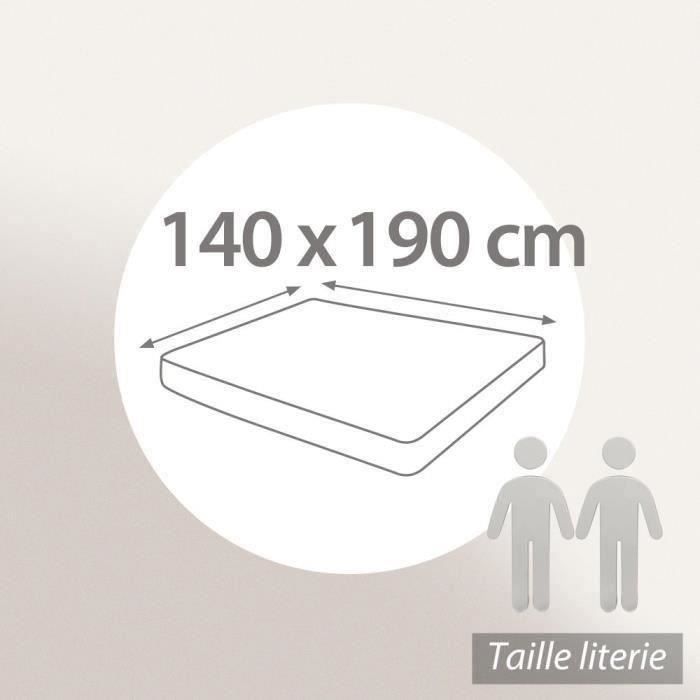 Drap housse - Home Déco - 140x190 cm - 100% coton - Uni - Tissage très serré