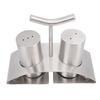 2PCS Kitchen Seasoning Jars 304 Stainless Steel Seasoning Container Condiment Bottle with Rack for