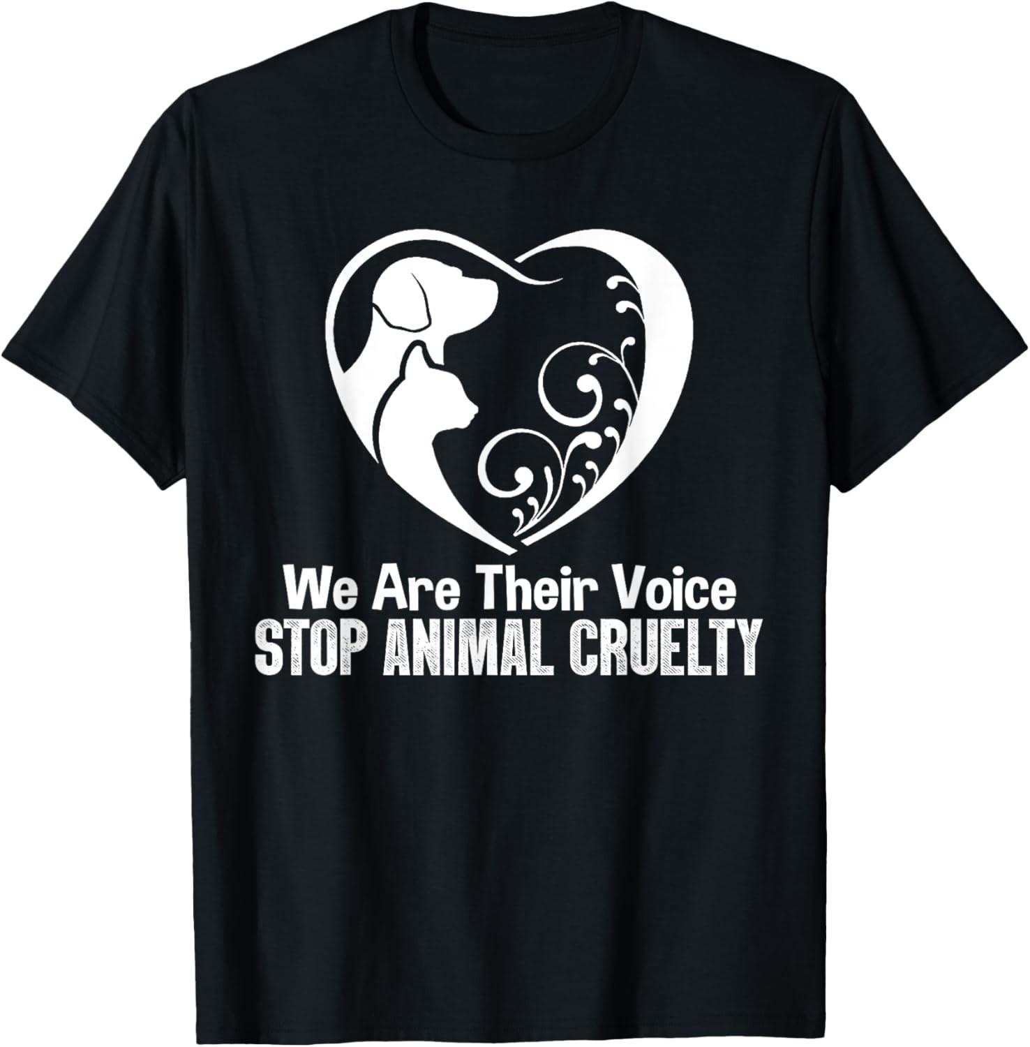Novelty Dog Lovers We Are Their Voice Stop Animals Cruelty T-Shirt S разноцветный