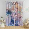 Blackout Curtains for Camera Genshin Impact Elegant Room Curtains 2 Pieces Partition Living Room Curtain Tulle for Bedroom Child
