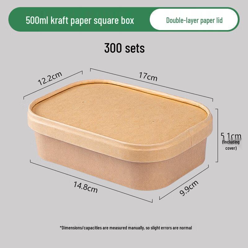 Disposable Kraft Paper Square Lunch Box